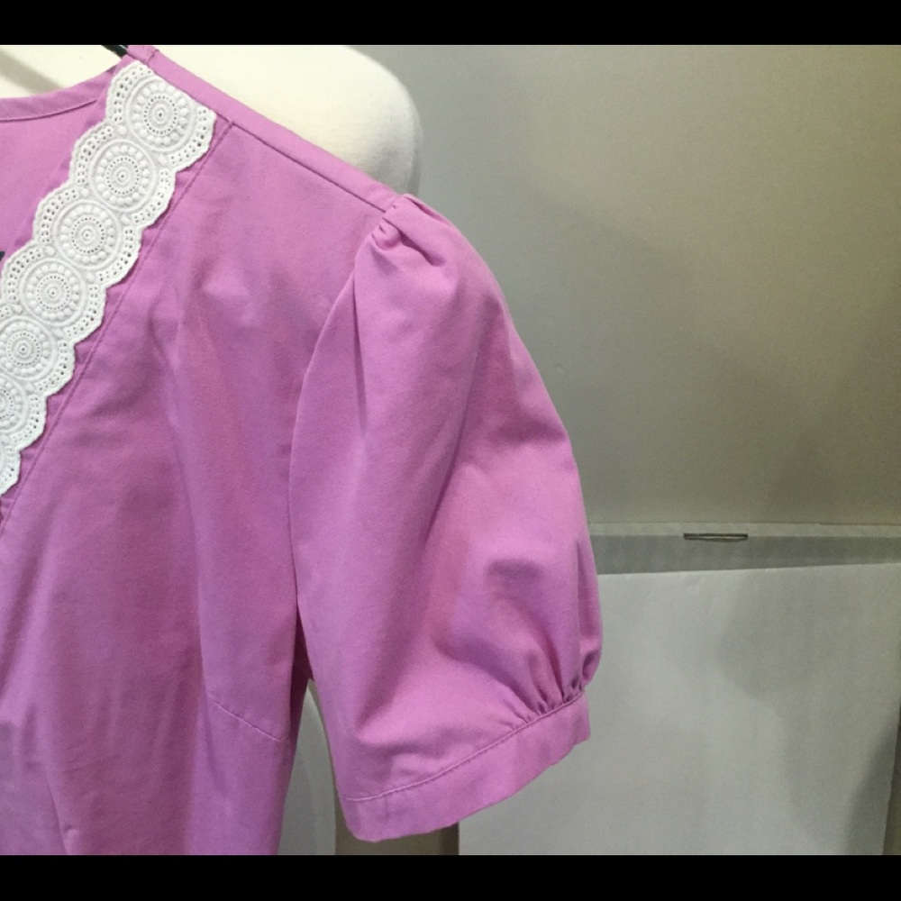 2/$12.00. Landau, Medium, Pink/purple short sleeve v-neck scrub top - Picture 3 of 5